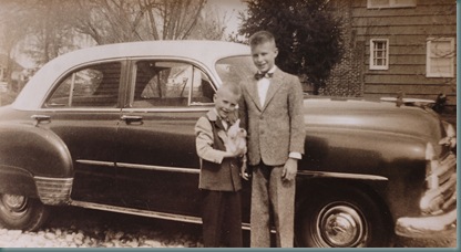 (Photo I.D. left to right:  Rick holding onto a rabbit and his brother Jerry  posing for a Easter picture as they were standing infront of their families 1951 Chev.  

Matt and Grace's family photos for Kits Merryman's THE NEWS TRIBUNE web site presentation.   (Russ Carmack/The News Tribune)  