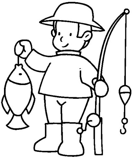 Pescador para colorear
