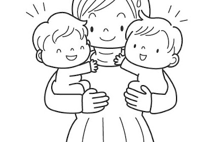 baby twins coloring page Female twins coloring page