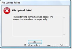 file upload failed in widows live writer