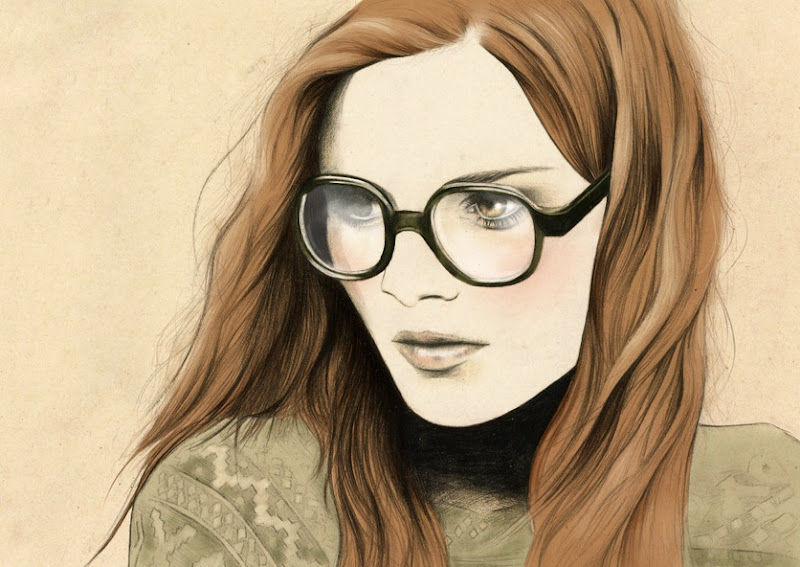 Девочка в очках рисунок