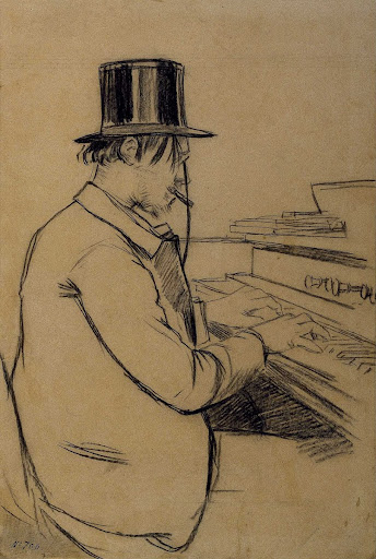 Portrait of Erik Satie Playing the Harmonium