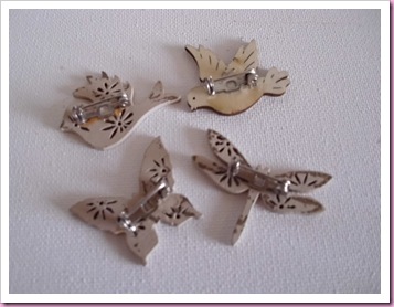 Wooden Embellishments with pin back