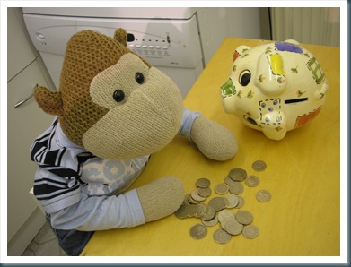 Monkey with Piggy Bank