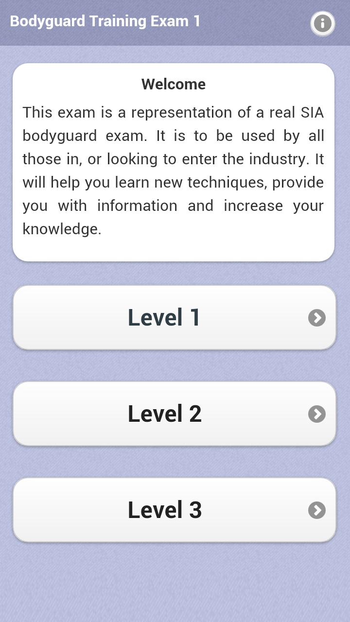 Bodyguard Training Exam 1 Screen 1