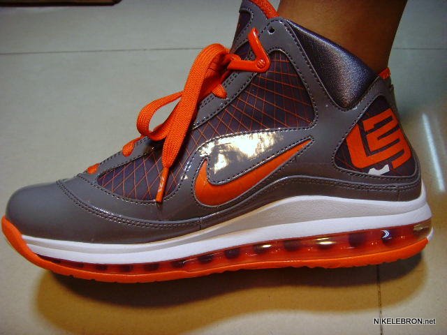 lebron james shoes orange and gray