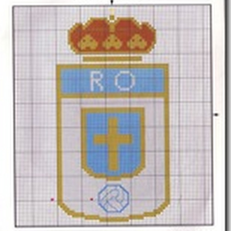 Esquemas punto de cruz escudo Real Oviedo