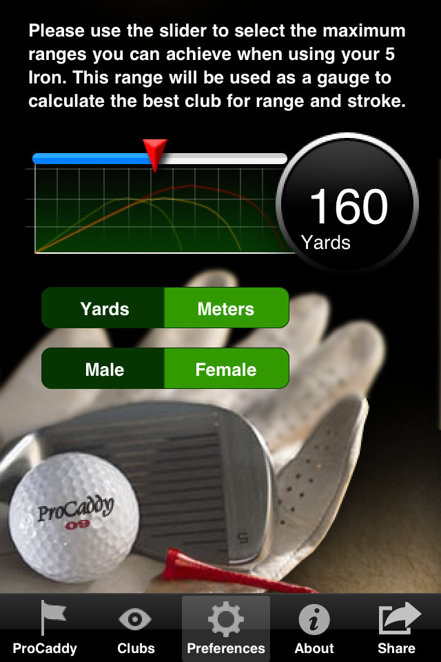 ProCaddy - Golf Club Selector Screen 3