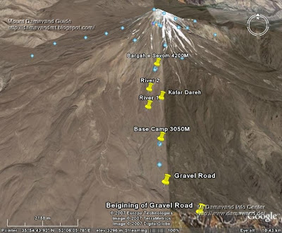 South Route Google Earth Photo Mt Damavand