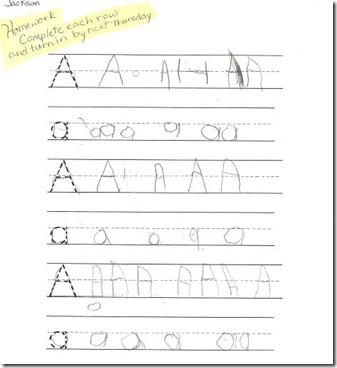 Jackson's first homework September 9 2010