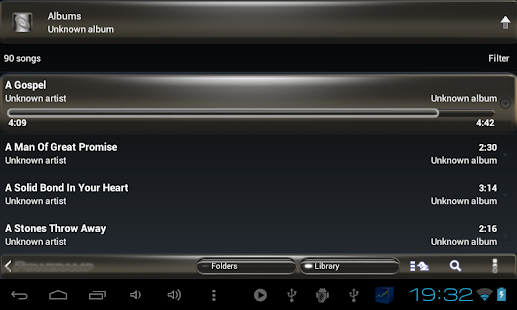 Poweramp Skin الأسود بلاتينية screenshots