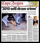 wc2010 will draw crime Metrocop Cape Town warns tourists will be soft targets