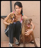 Eastes Allecia 20 with her other dogs Her husky was shot dead by a berserker at Hartbeespoort AH Feb162010 Beeld