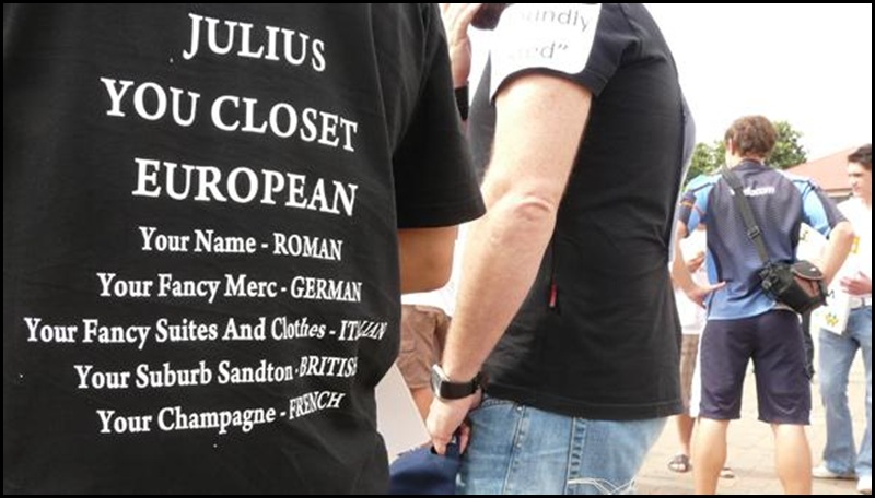 Julius Malema Closet European Tshirt AfriForumYouthProtestors March192010