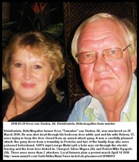 Staden v Koos Kleinfontein Brits tomato farmer Heleen wife 47 Mar212010 murderedFarmAttack