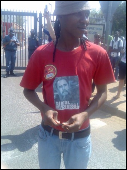 Black SASCO student demonstrator Pretoria U Sept82009