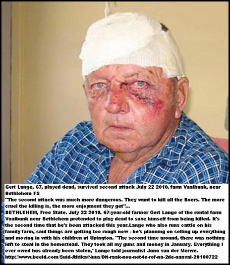 Lange Gert 67 attacked 2nd time Vaalbank farm Bethlehem July 22 2010 Beeld pic