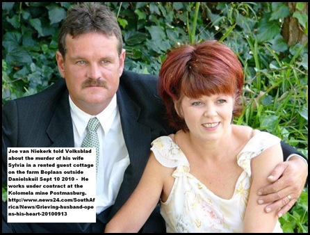VanNiekerk couple Sylvia was killed on Danielskuil farm Sept 10 2010