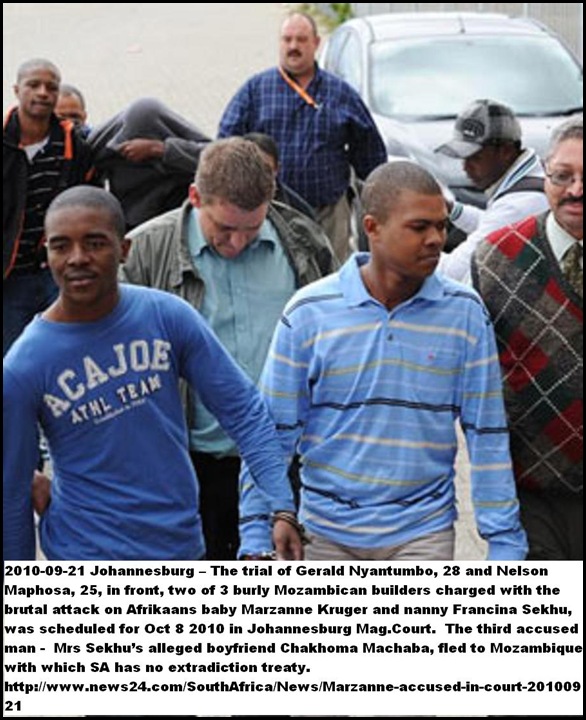 Kruger Baby Marzanne killers in court Sept 20 2010 Beeld
