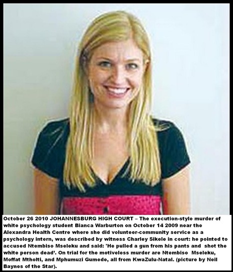 Warburton Bianca murdered psychology student Alexandra clinic volunteer Oct 13 2009