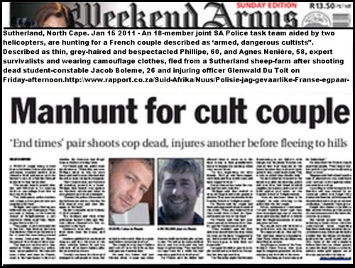 SUTHERLAND FRENCH ARMED COUPLE MANHUNT JAN152011 CULTISTS