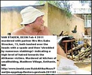 Staden_ v_ Deon murdered with partner Strecker_ Babs murdered with partner Deon van Staden Bethanie NW smallholding Feb42011