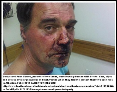 Gouws Berthus brutally beaten by black youths ALBERTON Feb112011
