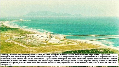 Koeberg Nuclear Power Station Cape Town earthquake warning by expert April 11 2010