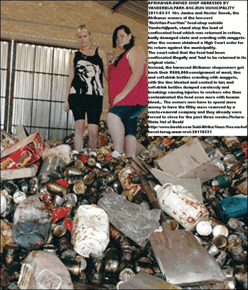 AFRIKANER_OWNED FOOD SHOP HARASSED BY ANC MUNICIPALITY JANINE HESTER SNOOK RICHMANPOORMAN