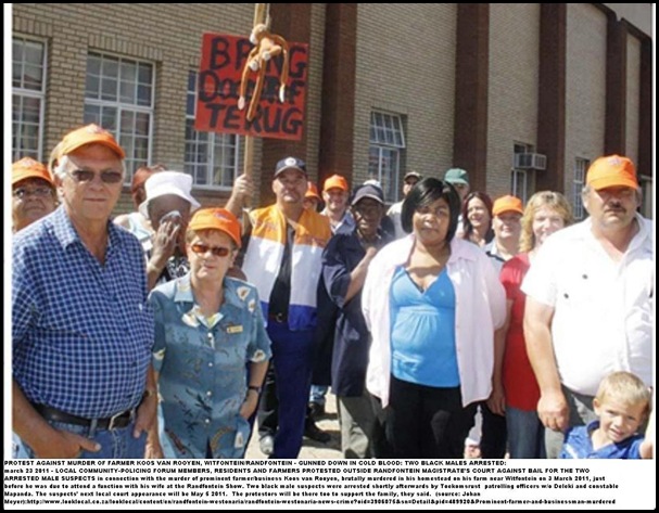 Van Rooyen Koos murdered Randfontein court protest March 242011