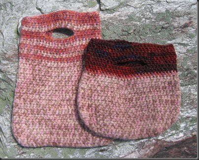 Scrappy Felted Bags to Crochet, free pattern, any size