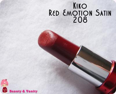 KIKO RED EMOTION SATIN 208 (BORDEAUX SCURO)