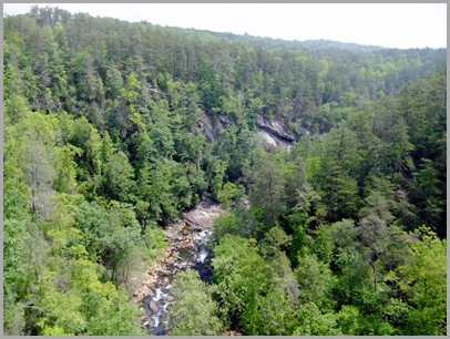 The Tallulah Gorge and River as seen from the Bridge