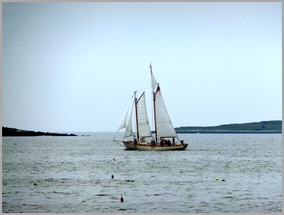 Ketch Sailing Around Ram Island