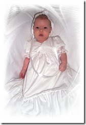 Gemma in her baptism gown.