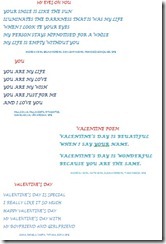valentine's poems