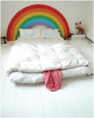decorativo cabecero de cama arcoiris