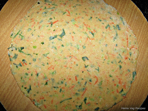 Rolled out Vegetable Paratha Dough