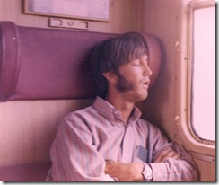 PB asleep on train