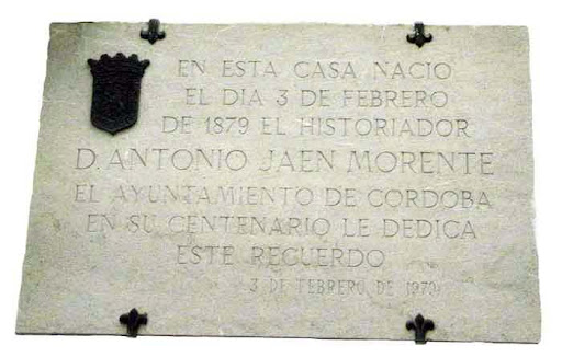 Placa nacimiento D. Antonio Jaen