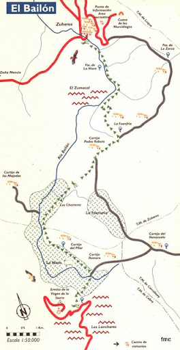 El Mapa del sendero del Bailón