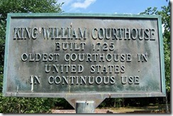 King William Courthouse built 1725