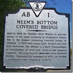 Meem's Bottom Covered Bridge Marker
