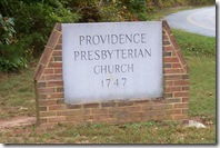 Providence Church Sign by the road to church