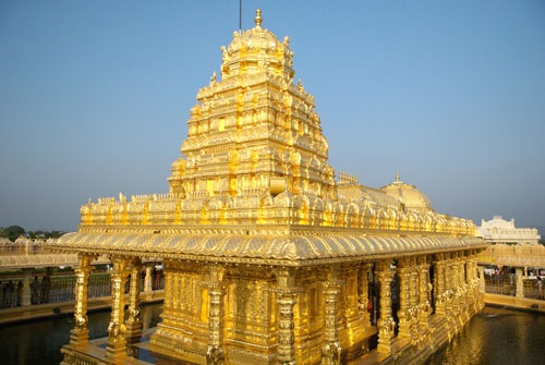 vellore golden temple at night. Once we finished at the temple