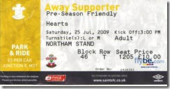 Saints vs Hearts ticket