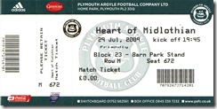 PA vs Hearts ticket