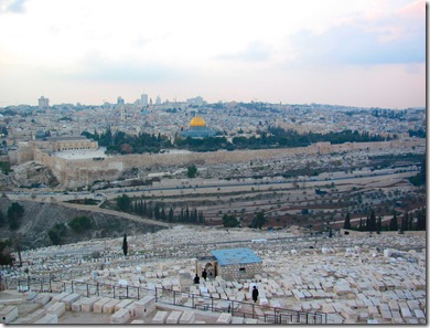 Kidron Valley Between Mt of Olives and Temple Mount