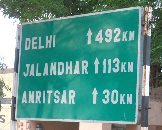 Distances from Wagah Border