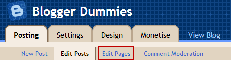Create Pages in Blogger blogs